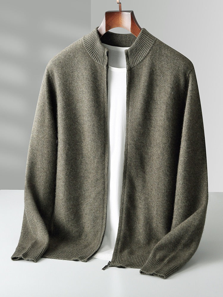 Premium Wool Cardigan - Maison CashmerePremium Wool CardiganMaison CashmereMaison CashmereOlive GreenMcashmere menswearmen's