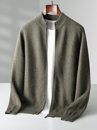 Premium Wool Cardigan - Maison CashmerePremium Wool CardiganMaison CashmereMaison CashmereOlive GreenMcashmere menswearmen's