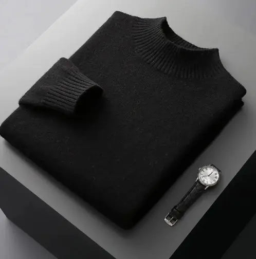 Premium Wool Half Turtle Neck Sweater - Maison Cashmere